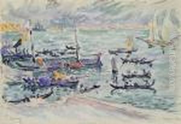 Quai Des Esclavons, Venise Oil Painting by Paul Signac