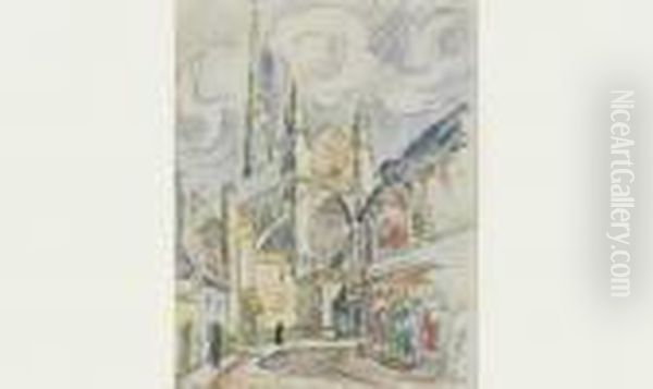 La Cathedrale De Treguier. Oil Painting by Paul Signac