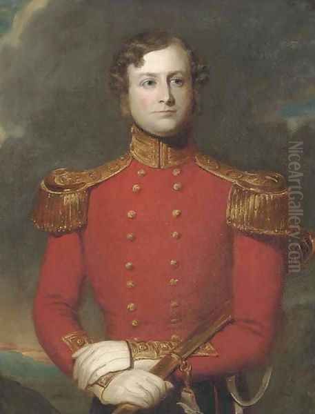 A portrait of Richard French of the 52nd Light Infantry Oil Painting by Stephen Catterson Smith