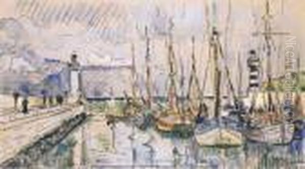 Port De Groix Oil Painting by Paul Signac