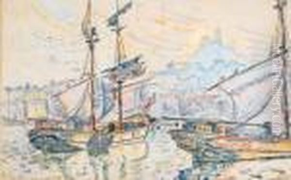 Le Port De Marseille Oil Painting by Paul Signac