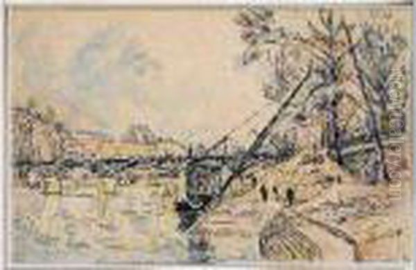 Paris, Le Pont Des Arts, 1932. Oil Painting by Paul Signac