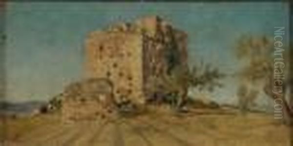 Castello Diroccato Oil Painting by Telemaco Signorini