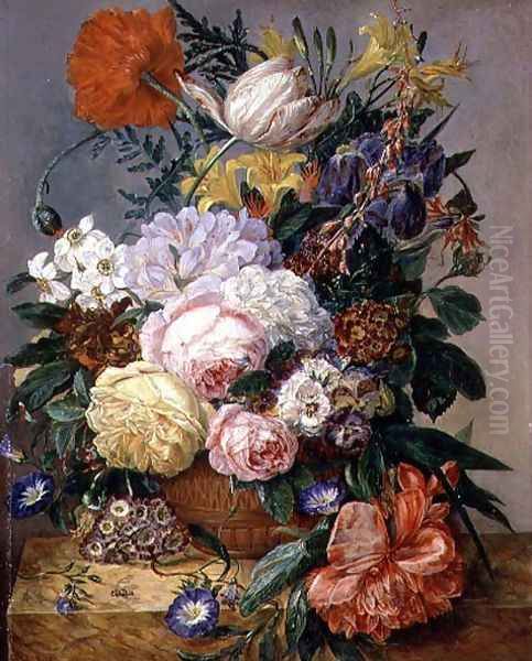 Flowers, c.1840s Oil Painting by Emily Stannard