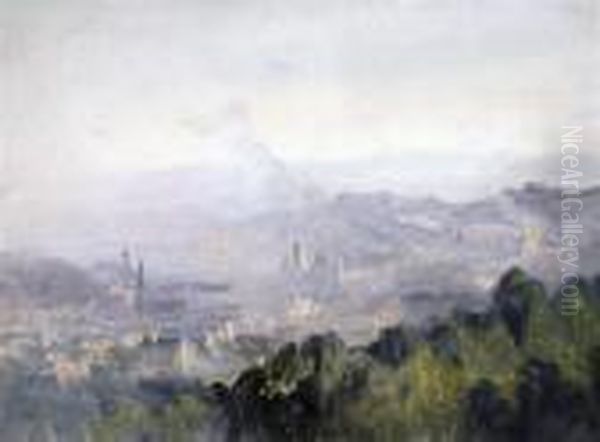 Overlooking Edinburgh Oil Painting by Telemaco Signorini