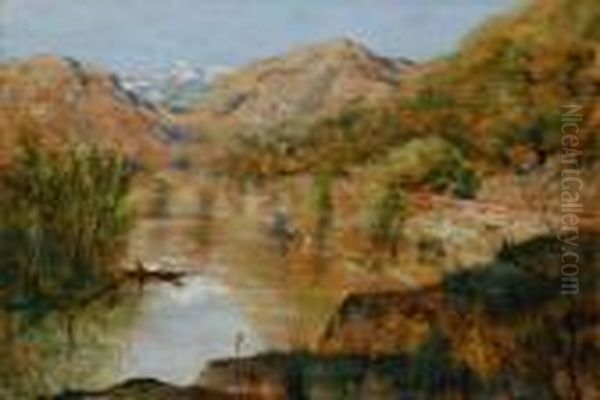 Il Lago Nella Valle Oil Painting by Telemaco Signorini