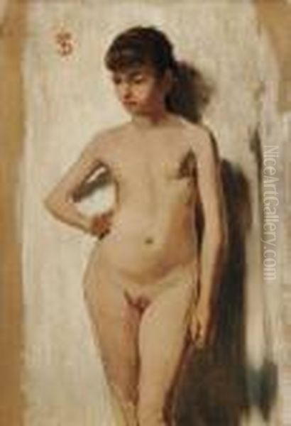 Nudo (nene) Oil Painting by Telemaco Signorini