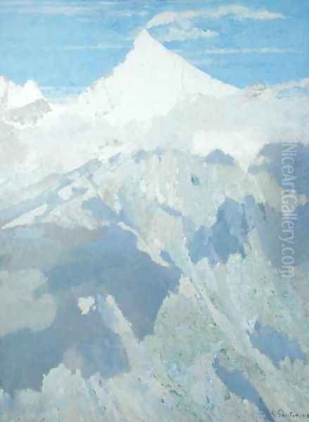 The Weisshorn, 1918 Oil Painting by George Sauter