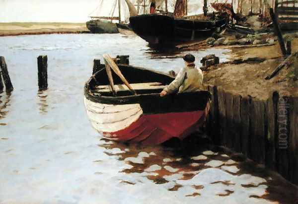 Ferry Boy, Gorleston Oil Painting by Miller Smith