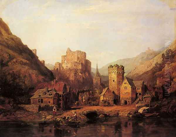 Balduinstein on the Lahn Oil Painting by Clarkson Stanfield