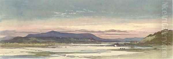 A flooded plain in Northern Spain, 1851 Oil Painting by Clarkson Stanfield