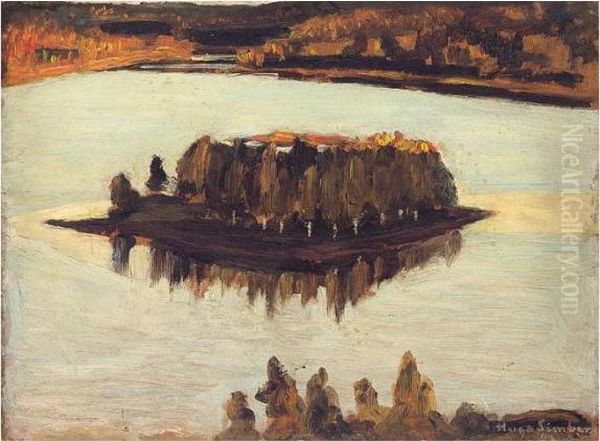 Nakyma Keitelen Yli (across Keitele) Oil Painting by Hugo Simberg