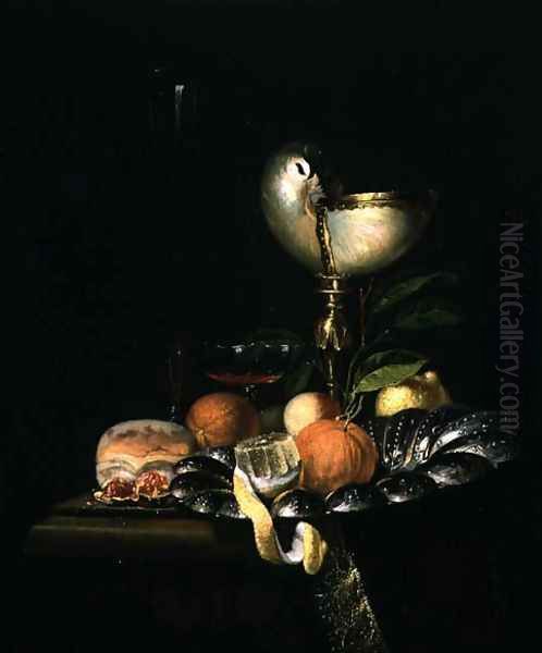 Still Life with Fruit and a Nautilus Cup Oil Painting by Hendrick van Streeck