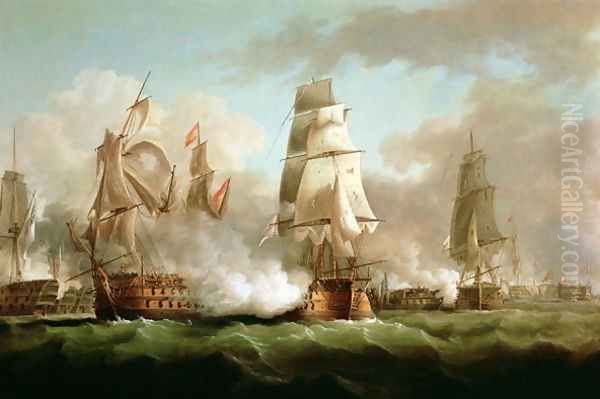 Neptune engaged, Trafalgar, 1805 Oil Painting by J. Francis Sartorius