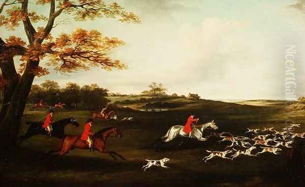 Hunting Scene Oil Painting by J. Francis Sartorius