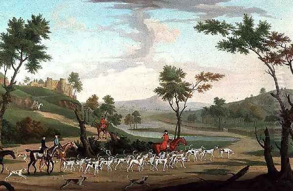 Hunting Scene on the Gallop Oil Painting by J. Francis Sartorius