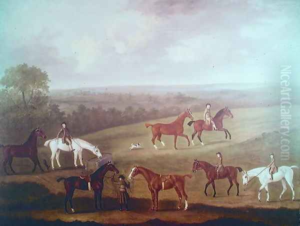 Horses at Exercise Oil Painting by J. Francis Sartorius