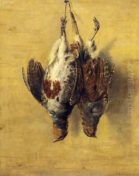 Brace of English Partridge, 1808 Oil Painting by J. Francis Sartorius