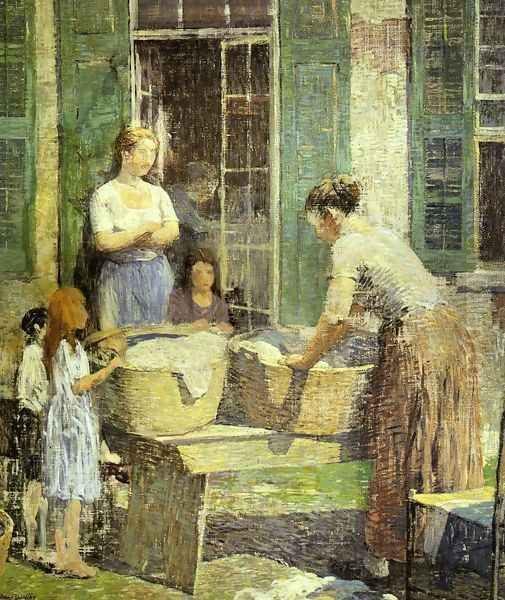 Washer Woman Oil Painting by Robert Spencer