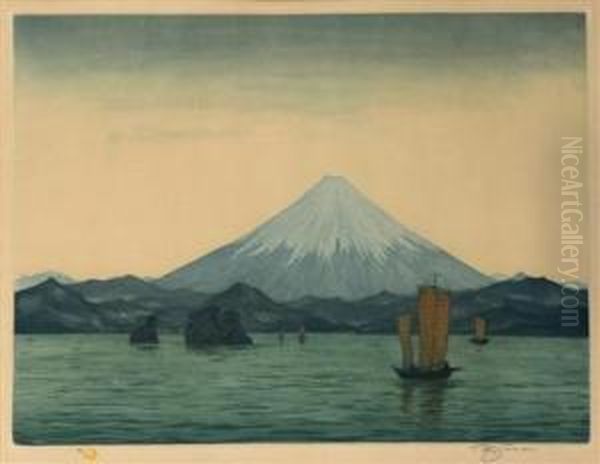 A View Of Fuji Oil Painting by Tavik Frantisek Simon