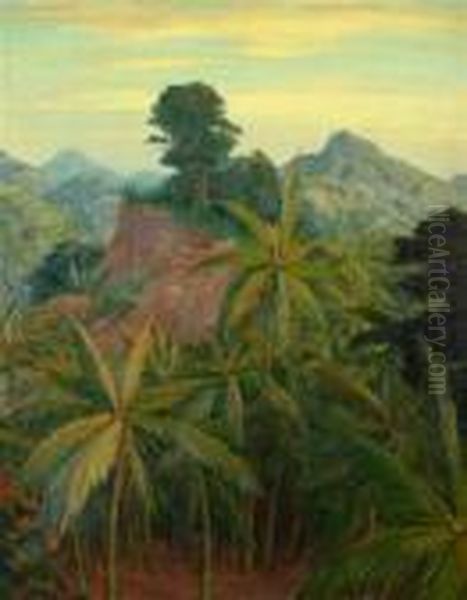 Tropical Nature - Ceylon Oil Painting by Tavik Frantisek Simon