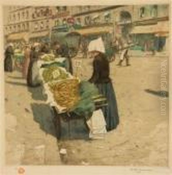 At The Market Oil Painting by Tavik Frantisek Simon