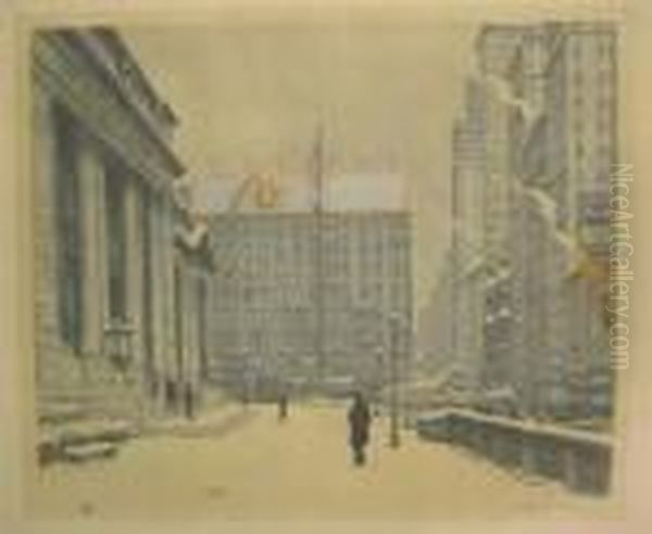 New York Public Library Oil Painting by Tavik Frantisek Simon