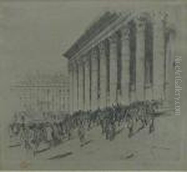 La Bourse Oil Painting by Tavik Frantisek Simon