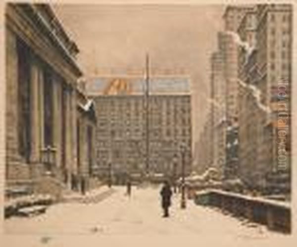 New York Library Oil Painting by Tavik Frantisek Simon