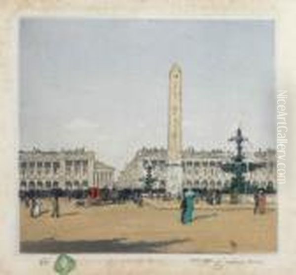 Place De La Concorde Oil Painting by Tavik Frantisek Simon