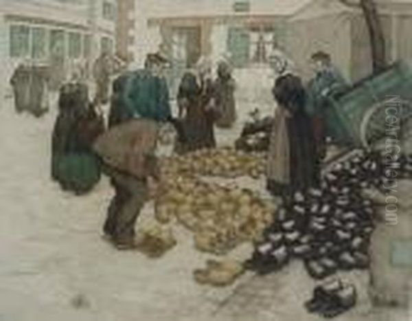 ''breton Clog Sellers'' Oil Painting by Tavik Frantisek Simon