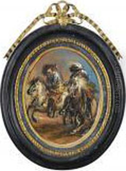 Due Cavalieri Oil Painting by Francesco Simonini