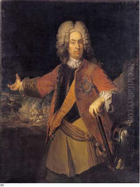 Ritratto Del Maresciallo Von Der Schulenburg Oil Painting by Francesco Simonini