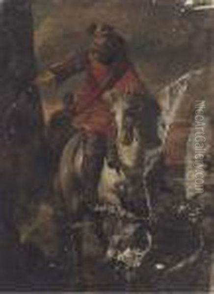 A Cavalryman Oil Painting by Francesco Simonini