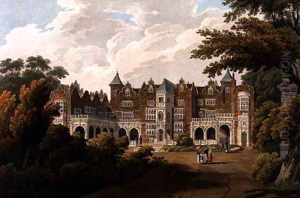 Holland House, the seat of the Right Honourable Lord Holland, engraved by R. Havell and Son Oil Painting by J.C. Smith