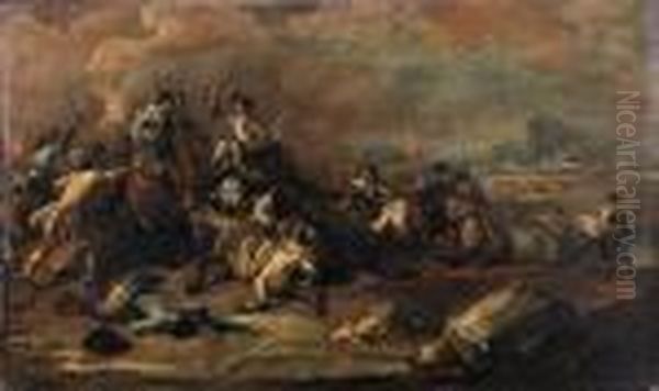 Scontro Di Cavalleria Oil Painting by Francesco Simonini