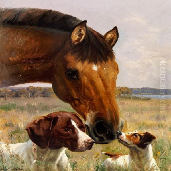 Three Friends Oil Painting by Simon Simonson