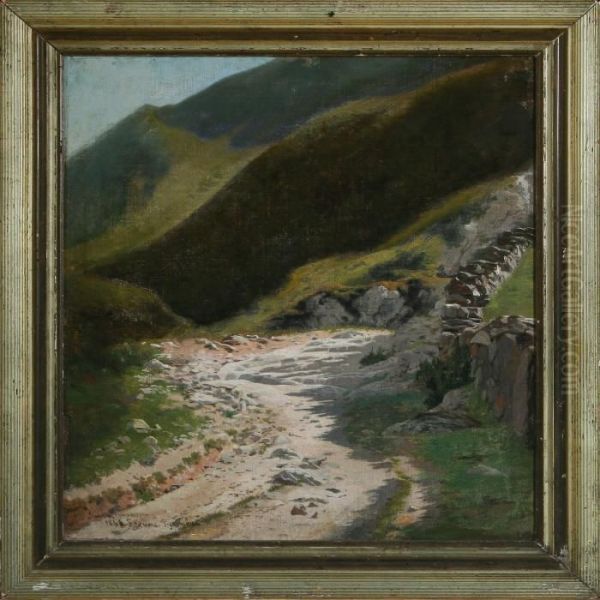 From The Pyrenees A Sunny Day In 1869 Oil Painting by Simon Simonson