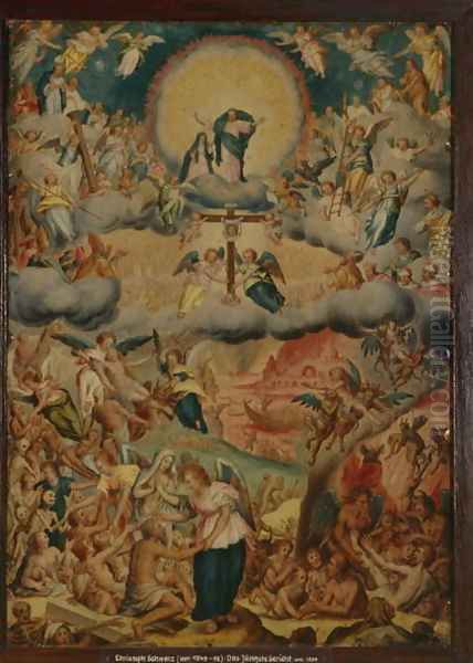 The Last Judgement, c.1590 Oil Painting by Christoph Schwartz or Schwarz