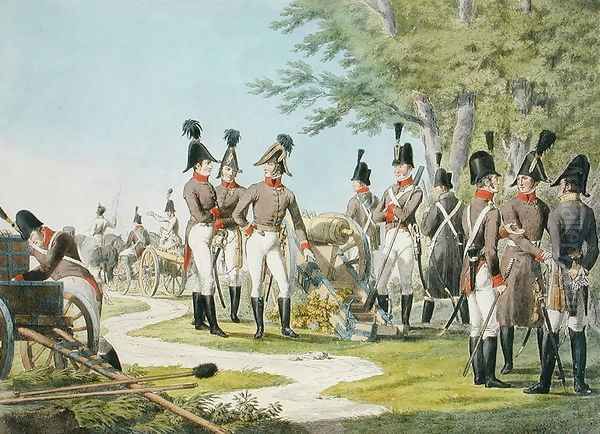 The New Artillery and Equipment of the Imperial Royal Austrian Army after the Napoleonic Wars, c.1820 Oil Painting by Stubenrauch, Phillip von