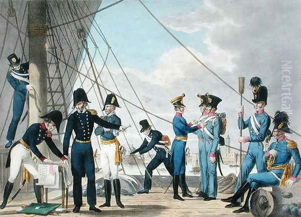 The new Imperial Royal Austrian Navy after the Napoleonic Wars, c.1820 Oil Painting by Stubenrauch, Phillip von