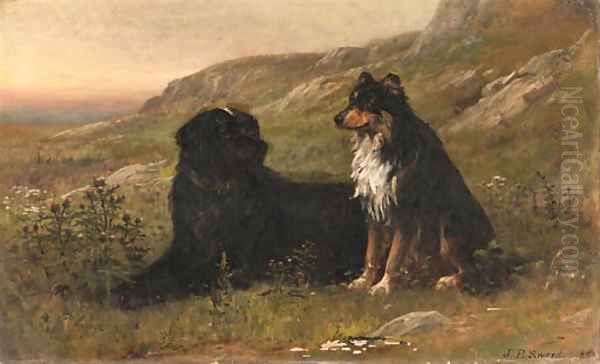 Canine Friends Oil Painting by James Brade Sword