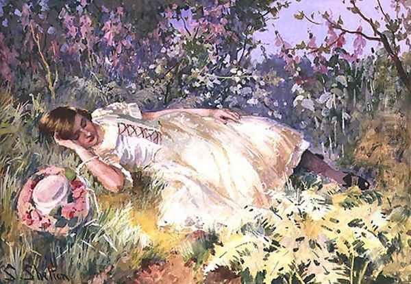 Asleep among the Foxgloves Oil Painting by Sidney Shelton