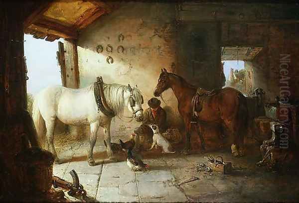 In the Forge Oil Painting by Edward Robert Smythe