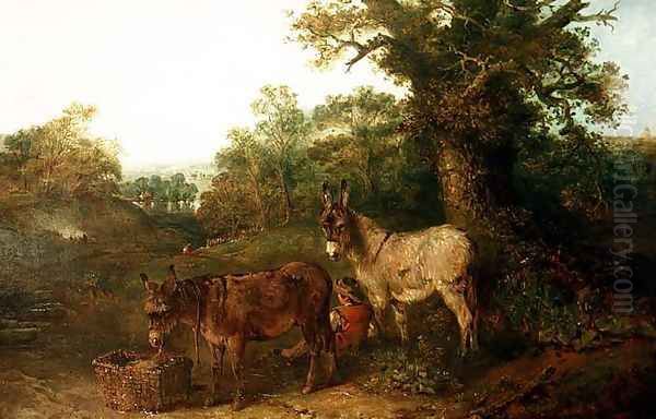 Donkeys in a Glade Oil Painting by Edward Robert Smythe