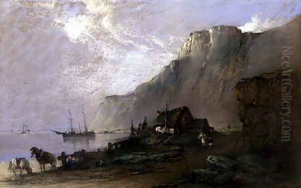 Coastal Scene Oil Painting by Edward Robert Smythe