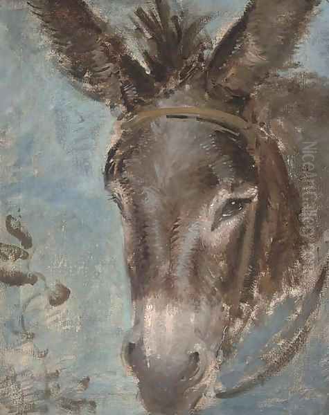 A donkey's head Oil Painting by Edward Robert Smythe