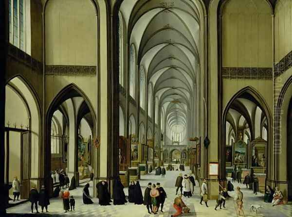 Interior of Antwerp cathedral Oil Painting by Hendrik van Steenwyck