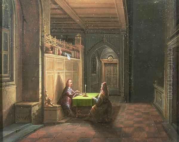 Christ in the House of Nicodemis Oil Painting by Hendrik van Steenwyck