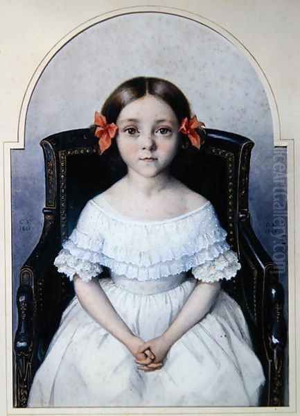 Olga de Simard de Pitray, 1841 Oil Painting by Louis Gaston de Segur